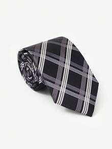 1条涤纶提花格子领带，休闲百搭，适合派对、街头、约会及各种场合。 - A - 查看 6