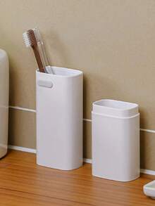 1pc Portable Gargle Cup, Toothbrush And Toothpaste Storage Box, Portable Travel Toothbrush Cup, Business Trip Toiletry Set, Essential For Travel And Leisure - Multicolor - View 9