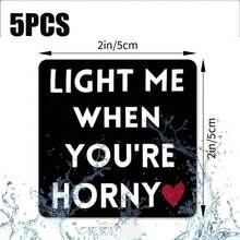 5pcs 'Light Me Up When You're ' Fun Candle Stickers - Waterproof & Sun-Resistant, Perfect Romantic Gift For Boyfriend Or Husband (Candles & Bottles Not Included), Lustful, Fun Wax Stickers - TypeA - View 7