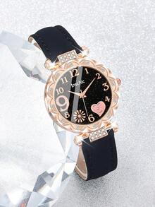 4/2pcs Girls Elegant Precise Round Firework Dial Quartz Watch, Paired With Heart-Shaped Bracelet Set, Suitable For Girls, Birthday/Holiday Gift, Perfect For Back To School, Parties, Vacations, Travels, Gifts For Friends, Family, Valentine's Day, New Year, Girls Graceful Accessories - Multicolor - View 10