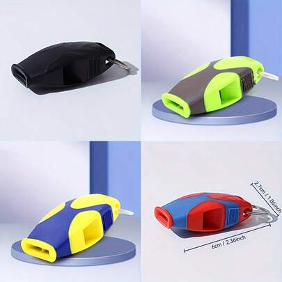 1 pieza Eleva el rendimiento de tu equipo con nuestro silbato de zorro, una herramienta de entrenamiento versátil que ayuda a los entrenadores a comunicar ejercicios, señales y comandos con precisión. El tono fuerte y distintivo garantiza que se escuchen las instrucciones por encima del ruido de la práctica, reduciendo la confusión y mejorando la concentración. Su tamaño compacto y el accesorio de llavero lo hacen fácil de llevar durante las sesiones de entrenamiento, para que puedas agarrarlo rápidamente para comenzar