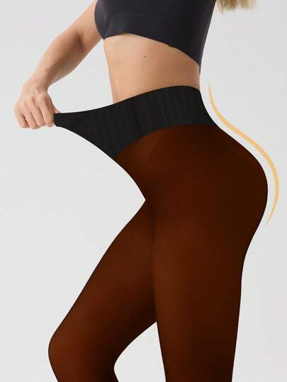 New 80G Lightweight Women's High-Waist Leggings For Spring & Autumn, Designed With A Comfortable Elastic Waistband And Smooth Single-Seam Crotch, Slim And Clean Fit For Everyday Wear, Ideal For Indoor And Outdoor Use