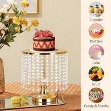 6pcs Gold Cake Stand Set, Round Metal Cake Stand,Candy Fruit Display Plate Cupcake Serving For Birthday Wedding Decor(8.6in,10.6in,12.6in) - 金色 - 查看 5