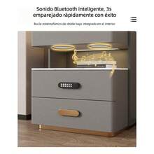 Mesita Noche Inteligente 40x40x55cm Luz Rgb - Beis - Ver 6