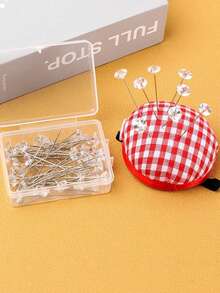 50/100pcs Diamond Shaped Bouquet Pins (0.6*3.8cm) | Transparent Pins Suitable For DIY Crafts, Weddings And Cosplay Wig Styling. This Set Provides 50 Or 100 Pcs Of 0.6*3.8cm Transparent Diamond-Shaped Bouquet Pins, The Sparkling Diamond Design On The Pin Head Adds An Elegant Luster To Your Floral Arrangements And Handicrafts. - Multicolor - View 7