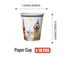 Bộ đồ ăn dùng một lần 25 món chủ đề cún con dễ thương, bao gồm đĩa, khăn ăn, cốc, thích hợp cho sinh nhật, đám cưới, tiệc tùng, dã ngoại gia đình. - Nhiều màu - Xem 9