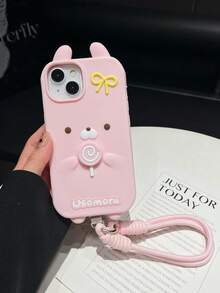 挂件卡通可爱旋转棒棒糖兔子手机壳，兼容 17、Apple 16，也适用于 14/15 Pro Max 手机壳 13 - 彩色 - 查看 24