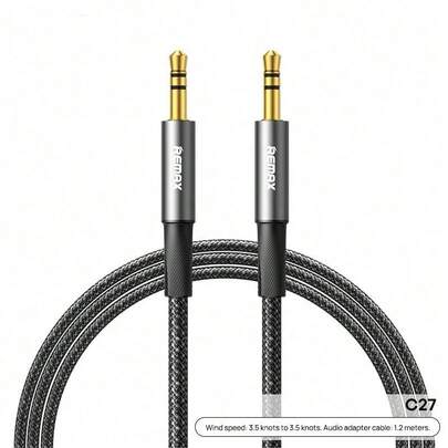 CB08(3.5M) 3.5미터-3.5미터 오디오 어댑터 케이블(1.2M), 고화질 음질, 재생 지연 없음, 견고하고 내구성 뛰어남, 폭넓은 호환성, 알루미늄 합금 헤드, 긁힘 방지 및 마모 방지.