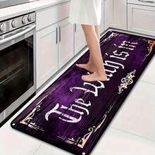 1pc Ultra Soft Flannel Material Non-Slip Mat, Elegant Purple Witch Kitchen Mat, Machine Washable Fade-Resistant, Suitable For Hallway, Living Room, Tapestry, Yoga Mat, Laundry Room, Bathroom, C - 彩色 - 查看 1