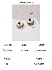 imoli Moon & Star Design Rhinestone Stud Earrings - Nhiều màu - Xem 12