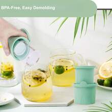 4pcs Reusable Silicone Ice Cube Tray Mold With Lid, Fits 20oz, 30oz, 40oz Insulated Tumblers, Compatible With Stanley Back To School Series - Multicolor - View 10