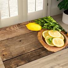 1pc Lemon Pattern Soft & Comfortable Kitchen Rug, Anti-Slip Oil-Proof Entrance Mat, Easy To Clean, Absorbent Bedside/Hallway/Bathroom/Laundry Room Decor - Multicolor - View 8