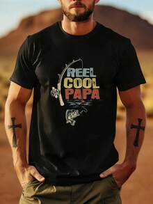 Camiseta de pesca de algodón unisex, camisetas de moda estampadas unisex.Punto culminante de la.Una sorpresa para la familia y los amigos.Camiseta negra unisex de algodón con gráficos - Negro - Ver 2
