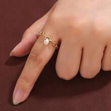 1pc Elegant Heart Shaped Pendant Ring Design With Cubic Zirconia Stones, Fashion Jewelry For Women - Multicolor - View 10