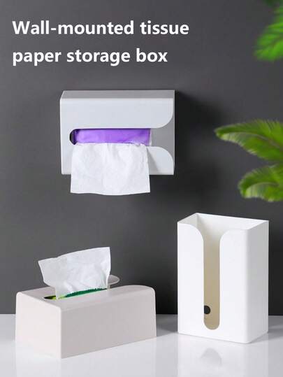 1个浴室纸巾盒，壁挂式防水卫生纸架，家用卫生间纸巾收纳盒