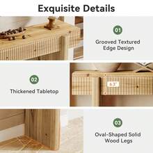LITTLE TREE Solid Wood Entryway Table, 55-Inch Rustic Console Table Behind The Couch, Rectangular Farmhouse Console For Living Room, Entrance, Hallway, Natural Brown - Nâu nhạt - Xem 7