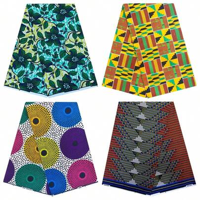 Dutch Wax Inspired African Print Polyester Fabric Ankara Kitenge 1/3/6Yard Bright Double Side Color High Definition Pattern For Sewing Wedding Party Attire Church Dress Aso Ebi Style Wrapper And Headwrap Gele Scarves Handbags Aprons Quilting Patchwork Wall Hanging Table Runner Bed Sheet Curtains And Crafts DIY