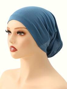 1件装女士纯色简约基础款帽子头巾，简约时尚的头饰帽头巾头巾配饰，方便快捷的基础款头巾帽头巾帽，休闲百搭，适合日常生活和户外运动 - 彩色 - 查看 12