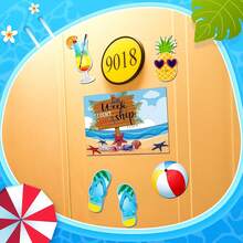 6 Stück große magnetische Kreuzfahrtschiff Tür Magnete - nautisches Anker und Strand Thema Gummi Aufkleber für Kabinentüren, Bootsdekoration, Kühlschrank - Kreuzfahrtschiff Dekoration - 6Pcs - Übersicht 5