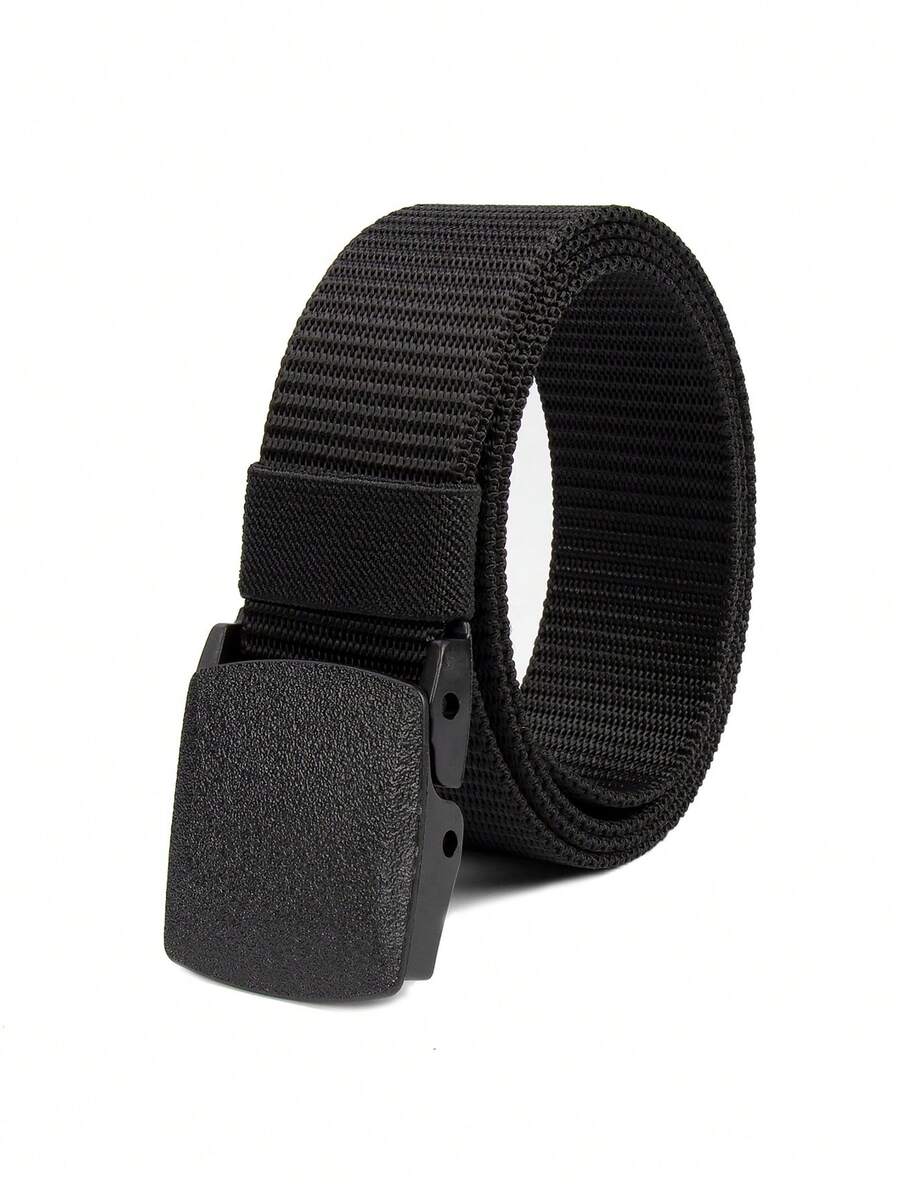 Cinto Tático Masculino Trançado, Feito de Material de Canvas/Náilon, Adiciona Estilo Elegante aos Looks. Adequado para Ocasiões Formais e Casuais, com Fivela Ajustável. Um Presente Ideal para Homens, Ótimo para Atividades ao Ar Livre. - Preto - Visão 1