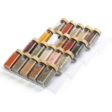 4 Tier Expandable Clear Acrylic Spice Drawer Organizer Rack - Adjustable Seasoning Storage Tray For Kitchen Drawers, Fits 9" To 18" Spice Jars (Jars Excluded) - Genomskinlig 4-pack - Visa 2
