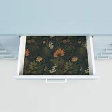 Dark, Botanical Peel-And-Stick Wallpaper, Textured Contact Film, Waterproof, Self-Adhesive Vinyl Wallpaper With A Line Pattern, Removable, For Cabinets/Countertops, Wall Coverings, Home Decoration, Wall Design, 45 X 300 Cm - RW807-3M - 查看 10