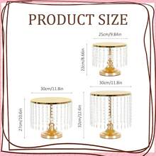 6pcs Gold Cake Stand Set, Round Metal Cake Stand,Candy Fruit Display Plate Cupcake Serving For Birthday Wedding Decor(8.6in,10.6in,12.6in) - 金色 - 查看 2
