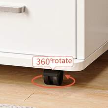 Gabinete de almacenamiento de cajones wood pila de 3 niveles | Organizador multiusos para dormitorio, oficina y baño | Ideal para juguetes, libros y artículos esenciales del hogar, opción de almacenamiento debajo de la mesa, almacenamiento debajo de la mesa - Blanco - Ver 6