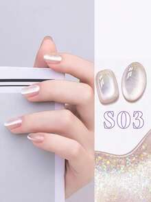 12毫升容量 2026 春夏新款女士假日礼盒套装，内含气泡水、半透明冰岛极光猫眼裸粉色仙女彩虹云锦碎片、猫眼冰透明紫金粉日记桃猫眼玻璃珠水晶石猫眼凝胶指甲油。 - 彩色 - 查看 17