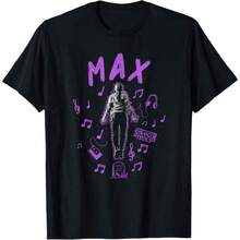 Stranger Thingss 4 Max Painted Music Notes T-Shirt - Black - View 1