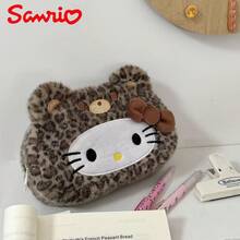 1pc Sanrio Style Leopard Cat Shaped Large Capacity Pencil Case, Makeup Bag, Student Stationery Box, Storage Box, Birthday Back To School Gift (No Clip) - Multicolor - View 11