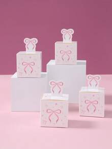 24pcs Pink Bow Gift Boxes, Cute Bow Gift Packaging Bags, Bow Themed Birthday Party Decorations, Birthday Holiday Party Gift Packaging Supplies, Wedding Bridal Shower Baby Shower Gender Reveal Decoration Supplies,Bow Decoration Favor Boxes,Ladies Party Gift Packaging Boxes, Kitchen Packaging Supplies, Party Favors - Bow - View 2