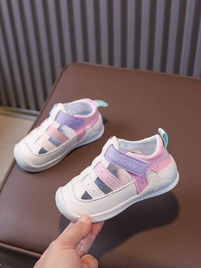 1 Pair Infant Closed Toe Comfortable Hollow Casual Outdoor Sandals, Suitable For Boys And Girls In Summer