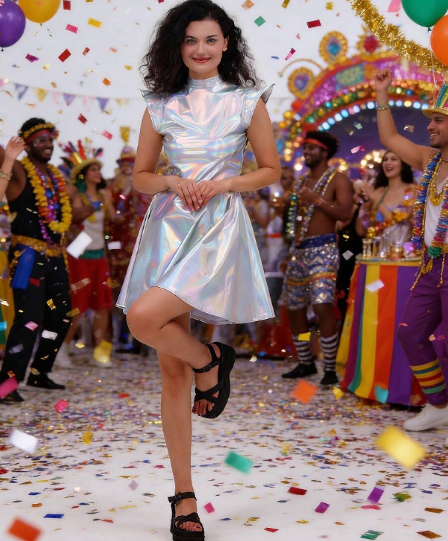 Women Outdoor Dress - Silver - View 1