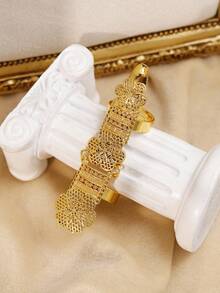 Dubai 24K Gold-Plated Adjustable Ladies' Finger Ring Fashion Africa Women's Wedding Jewelry Alloy Classic And Exaggerated Design - Yellow Gold - View 6