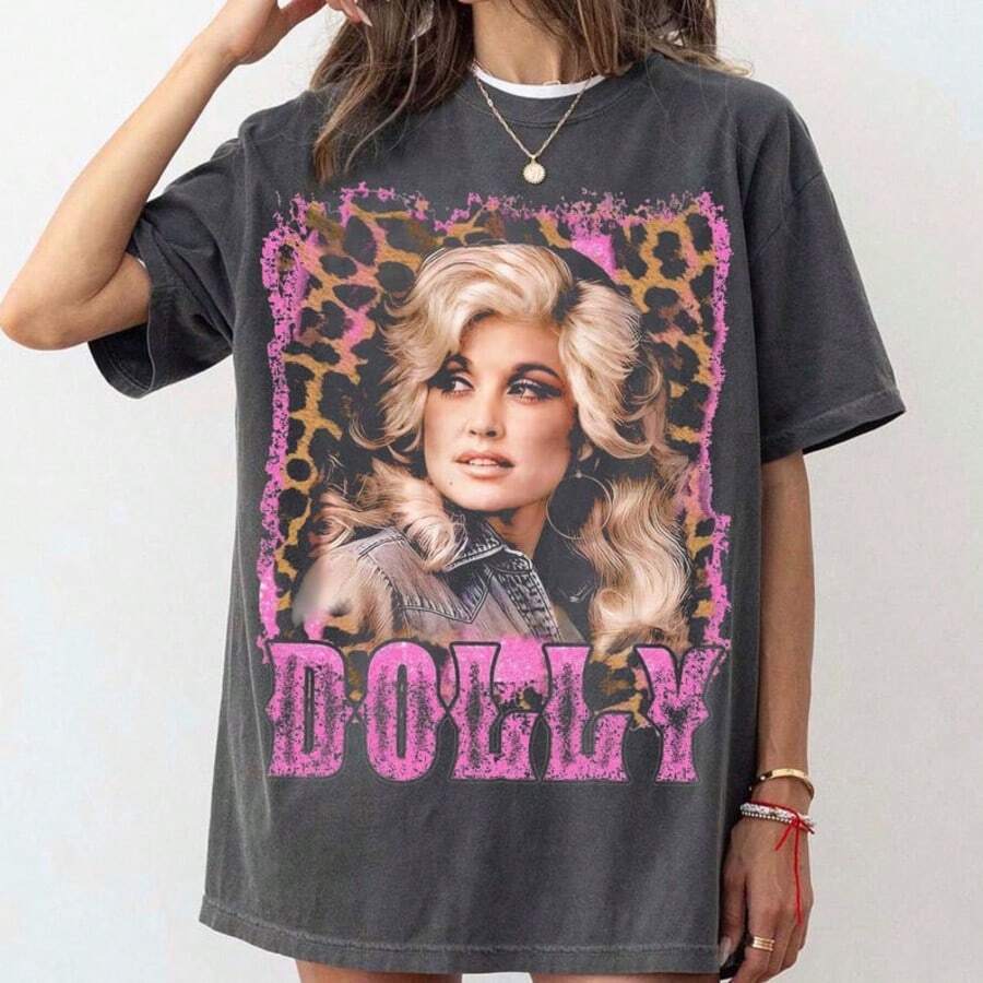 Co Mfort Co Lors Dolly Parton Retro Tee _ 80s Country Music Shirt. Autograph Gift - màu đen - Xem 1