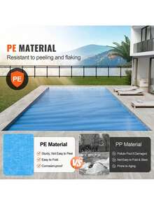 Solar Pool Cover, 24 X 12 Ft Rectangle Solar Blanket For Pools, Inground Above Ground Swimming Pool Solar Cover, 12 Mil Solar Covers Blue - 藍色 - 查看 2