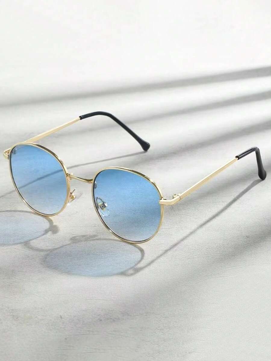 1 Pair Geometric Pattern Casual Fashion Glasses, Fashionable Personalized Fashion Glasses For Daily Wear - Multicolor - View 1