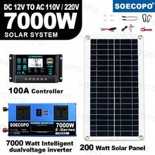7000W Solar System Complete Kit Dual12V/24V To 110V/220V Inverter 100A Controller 200W Panel Off-Grid for Home/Camping Backup - SEP-12K-E7000 - Ver 3