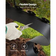 Landscape Edging, 33 Ft X 4 In Plastic Garden Border Edging With 30 Spikes & 2 Ground Stakes, No Dig, Flexible Lawn Edgings Roll, UV-Resistant Mini Fence Borders For Flower Beds Yard Paver - 33 Ft X 4 In - View 5