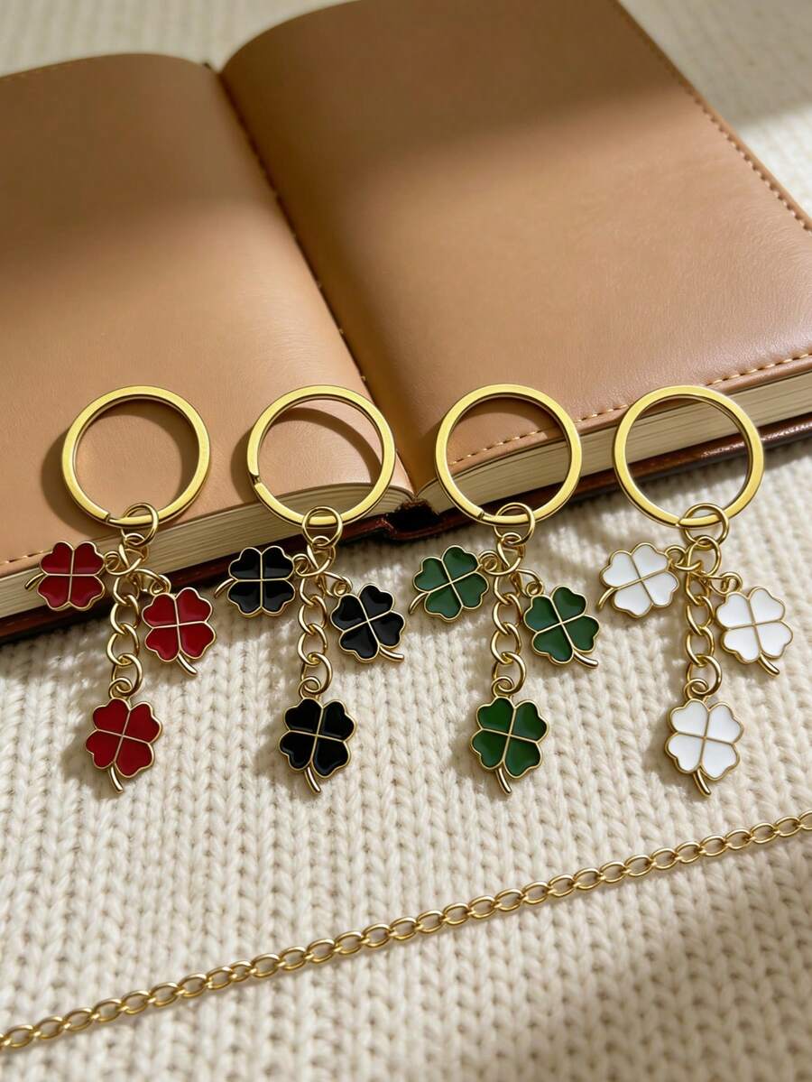 1pc/4pcs Lucky Keychain, Good Luck Pendant, Cute & Small, Valentine's Day Gift, Best Friend Gift, Graduation Student Gift - Multicolor - View 1