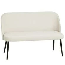 Double Sofa, Modern Upholstered Sofa, Metal And Wood Frame, Velvet Upholstery, Beige - Beige - View 7