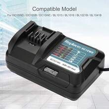 Cargador rápido de batería de litio para Makita DC10WD/BL1015 de 10,8 V/12 V - Tipo de Enchufe A USA (110-127V) - Ver 3