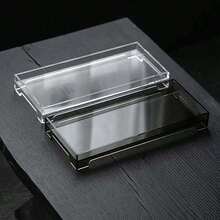 Acrylic Tea Tray, 11.8-Inch Chinese-Style Kung Fu Tea Tray, Kung Fu Tea Set Tray With Stand, Home Tea Service Tray Gift Set, Suitable For Home, Office, And Bar Use - Transparent - View 6