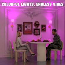 1/2个可充电遥控壁灯（含可充电RGB灯泡），床头灯，吸顶灯，小型装饰灯，夜灯 - 15种可调节颜色，适用于卧室、客厅、走廊、浴室、厨房和衣柜照明，家居圣诞装饰（1800mAh） - 附燈罩款 - 查看 9