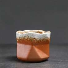 1 Stück Runzelige konzentrierte Kaffeetasse, Keramik Latte Becher, Vintage Haushalt Teetasse, im Brennofen glasierte Teetasse - Verschiedenfarbig - Übersicht 11