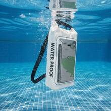1pc 2L Outdoor Sports Waterproof Bag For Swim Hiking Dry Bag Waterproof Backpack With Integrated Clear Phone Pouch For Outdoor Activities Lightweight Waterproof Pool Bag - White - View 3