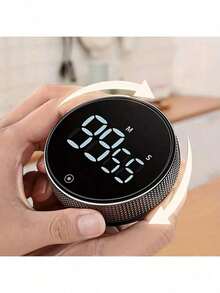 Multifunctional Round Timer, Forward And Backward Countdown. Battery Powered (3 X AAA Batteries), Large LED Display, Timing Function, 3 Adjustable Silent Modes, Bi-Directional Rotation, Magnetic Design For Easy Placement, Versatile For Cooking, Baking, Classroom, Study And Sports - Black - View 12