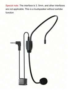 3.5mm Wired Headset Microphone, Black, Suitable For Teachers, Guides, Conferences, Amplifiers, Speakers, Office Presentations - Black - View 6