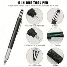 1/2pcs Multi-Function Tool Pen, Creative 6-In-1 Screwdriver, Level, Ruler, Stylus Pen With Flat Head, Screwdriver, Level, Ruler, Stylus - Multicolor - View 7
